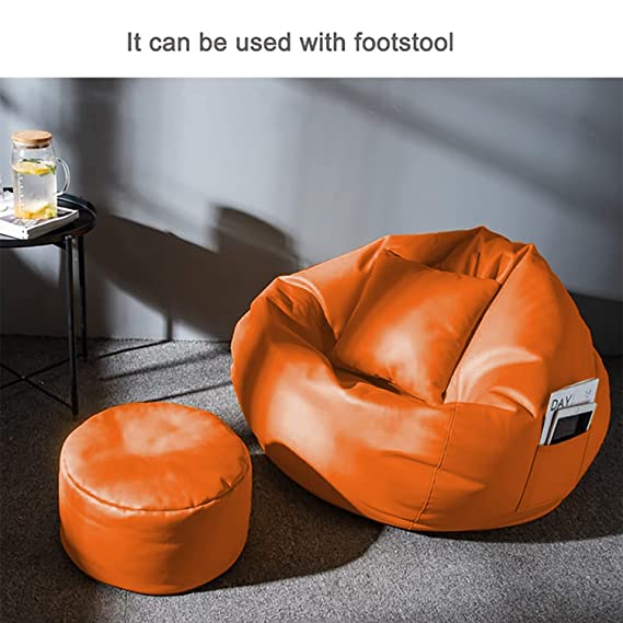 Kushuvi 4XL Bean Bag with Footrest & Cushion (Faux Leather) With Beans