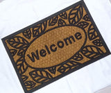 Mats Avenue Anti-Slip Coir and Rubber Rectangular Welcome Doormat (40x60cm), Black & Beige