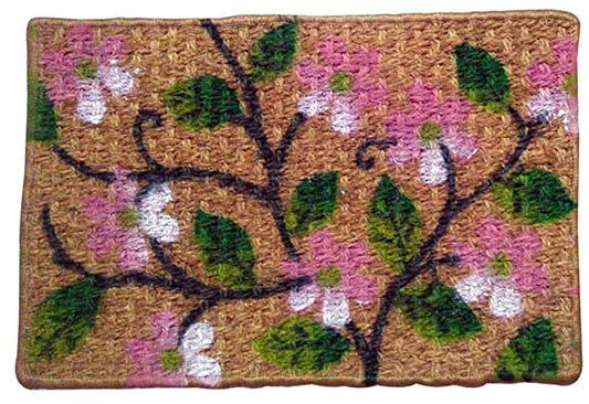 Mats Avenue Flower and Leaf Print Coir & Rubber Doormat (40x60cm) - Set of 5