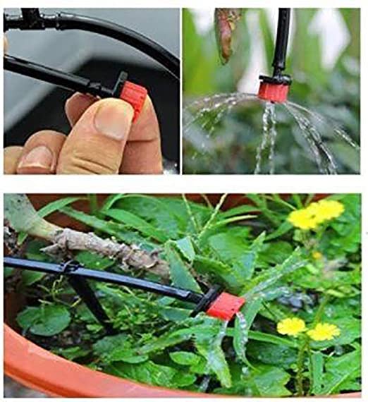 DASHANTRI Drip Irrigation Watering Plants Kit Line Supply 4mm, Drip Emitters, Pin Connectors & Emitter Stacks