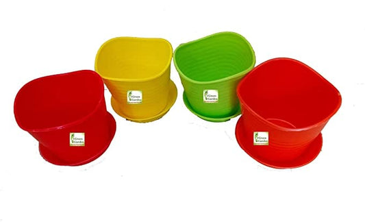 VGreen Garden Multicolour Lilly Table Top Planter with Tray (Set of 5)