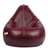 Kushuvi Classic Tear-Drop Shape Bean Bag Cover (Maroon_Pink_Piping)