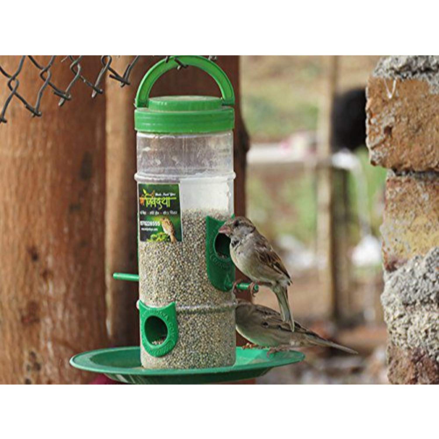 Amijivdaya Bird Food And Water Feeder- Double Decker (Small)