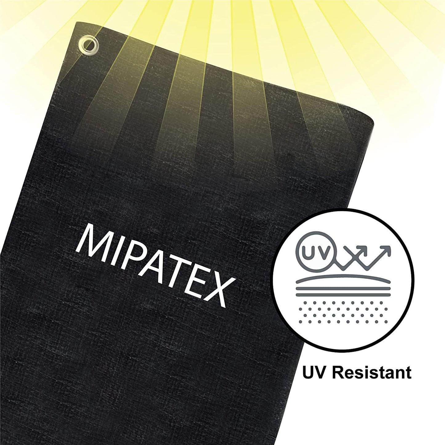 Mipatex Tarpaulin Waterproof Sheet (150 GSM, Black- Tirpal Heavy Duty)