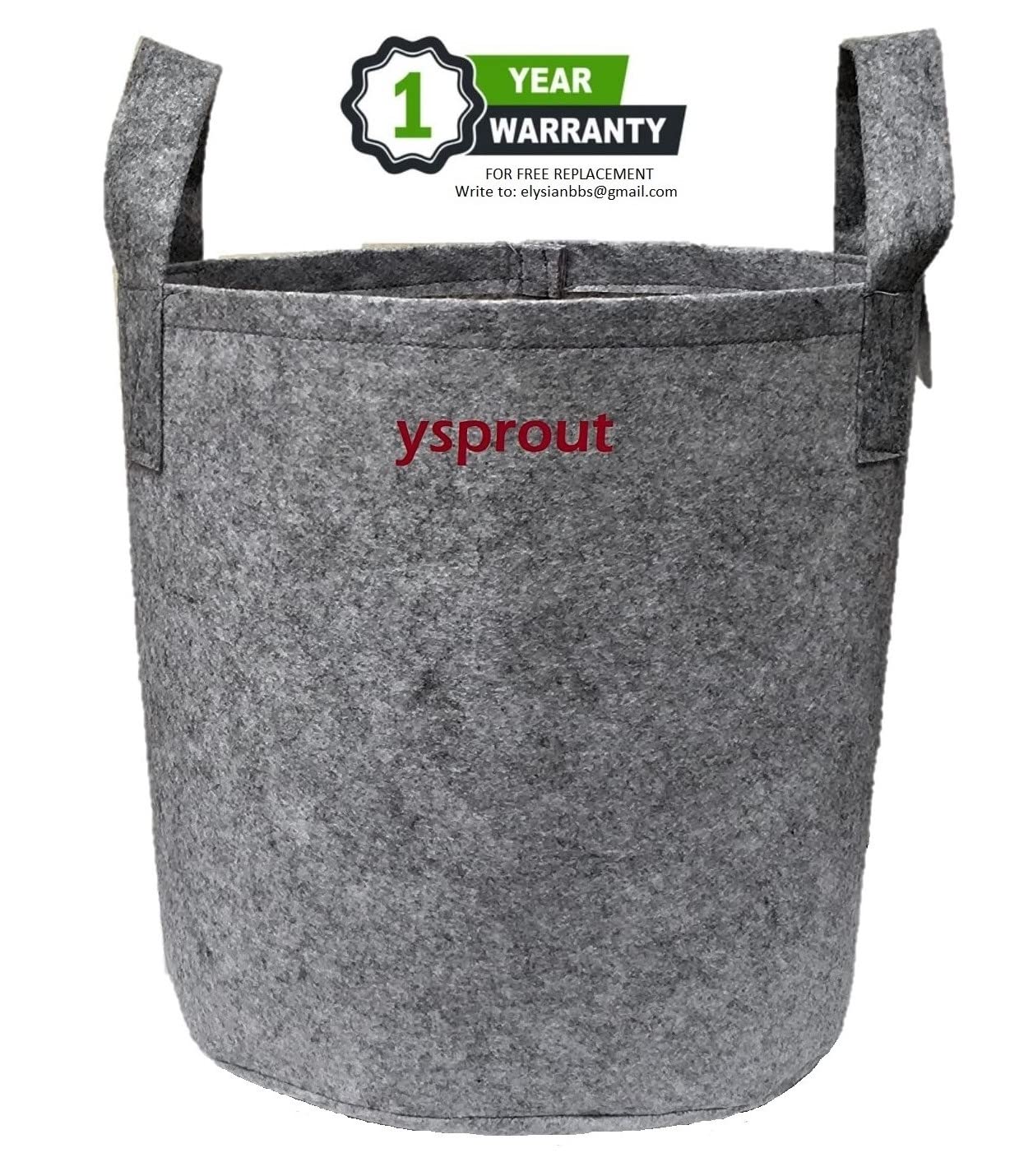 Oxypot Ysprout Geo Fabric Grow Bags (10x10 Inches, Grey)- Pack of 10