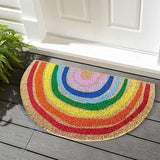 Mats Avenue Half Moon Bright Rainbow Theme Hand Painted Coir Door Mat (45x75 cm)