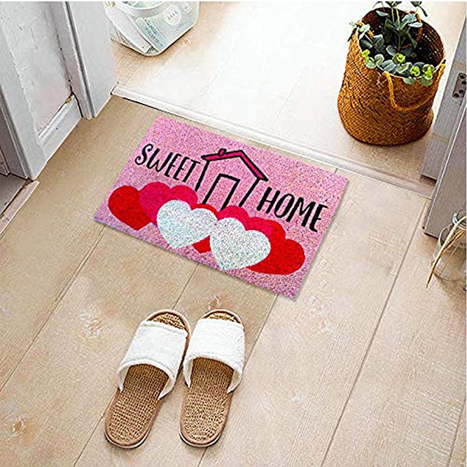 Mats Avenue Beautiful Sweet Home Theme Coir Doormat with Strong Rubber (40x60cm)