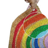 Mats Avenue Half Moon Bright Rainbow Theme Hand Painted Coir Door Mat (45x75 cm)