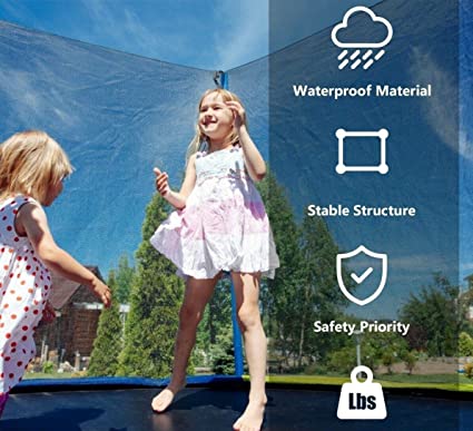 Fitness Guru Trampoline for Kids with Safety Enclosure Net, Canopy and Ladder (6Ft)