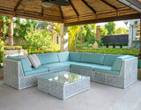Dreamline Outdoor Garden Patio Sofa Set (6 Chairs, 1 Footstool, 1 Side Table And 1 Center Table Set)
