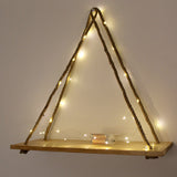 Tier-1 Wood Brown Wall Hanging Shelf With LED Light