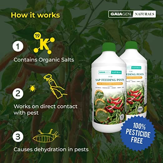 GAIAGEN Naturals for Sap Feeding Pests (500ml), Non-Insecticidal Formulation for Control of Aphids, Mealybugs, Thrips & Whiteflies