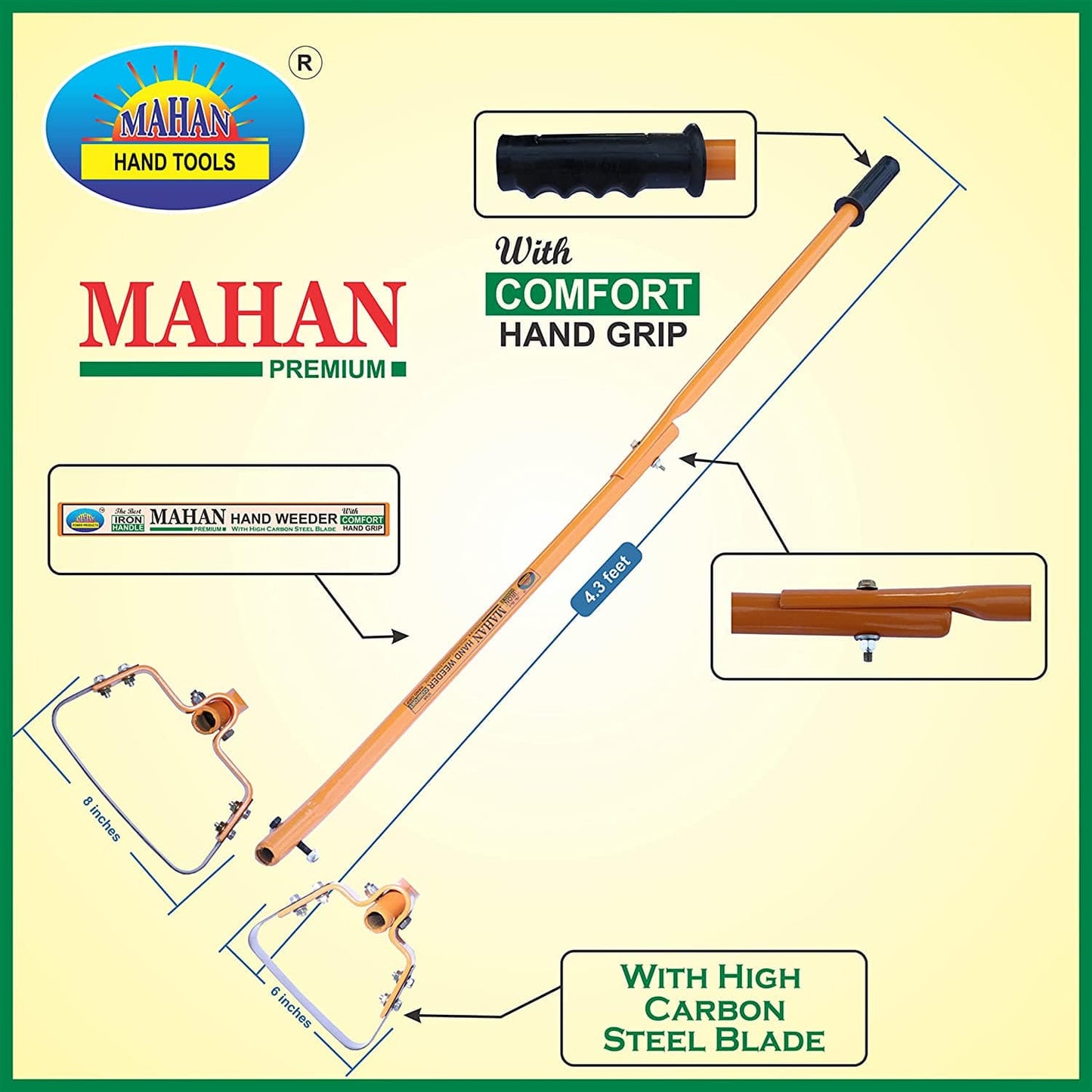 Mahan GHH - 1.68 Manual Weeder With Handle (Free Ring Weeder)