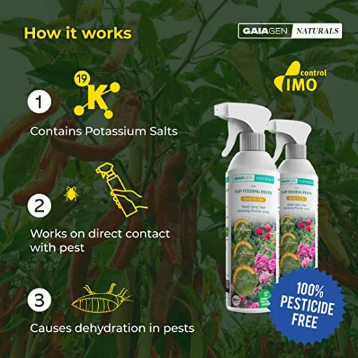 GAIAGEN Naturals for Sap Feeding Pests- 500ml(Ready To Use), Non-Insecticidal Formulation for Control of Aphids, Mealybugs, Thrips, Whiteflies & Mites