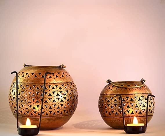 Naturals Export Rajasthani Painted Iron Tea Light Lantern