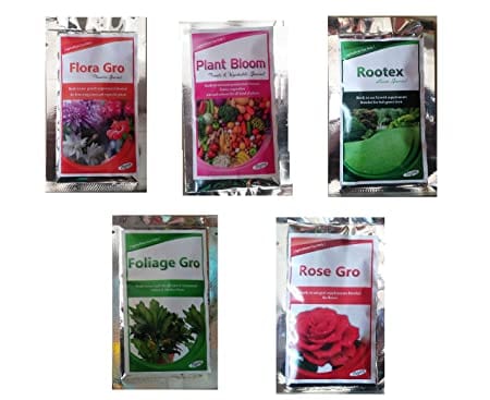 VGreen Garden Fertilizer Kit (Flora GRO, Plant Bloom, Rootex, Foliage GRO, Rose GRO)