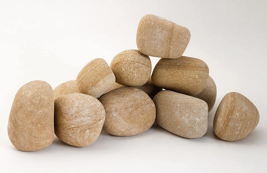 StoneStories Golden Teak Pebbles (5 Kgs, 2-3 Inches)