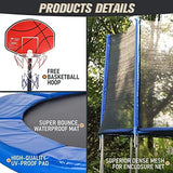 Fitness Guru Trampoline for Kids with Safety Enclosure Net, Basketball Hoop and Ladder (12Ft)
