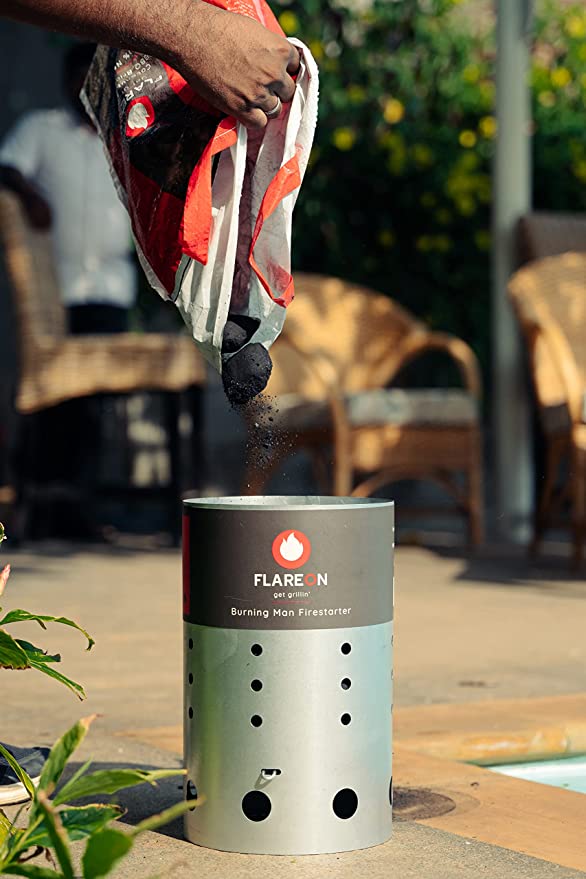 Flareon Burning Man Fire Starter for Charcoal Briquettes Barbeque (BBQ) Grills