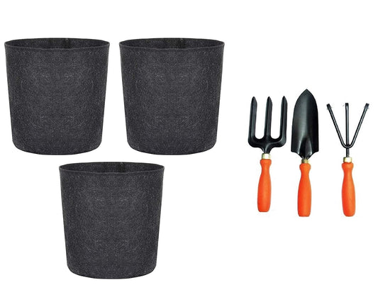 Oxypot Fabric Grow Bag (7X7 Inches) with 3 Gardening Tools