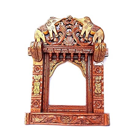 Orbit Art Gallery Hand Crafted Elephant Design Wooden Jharokha (Multicolor) 27 Inches