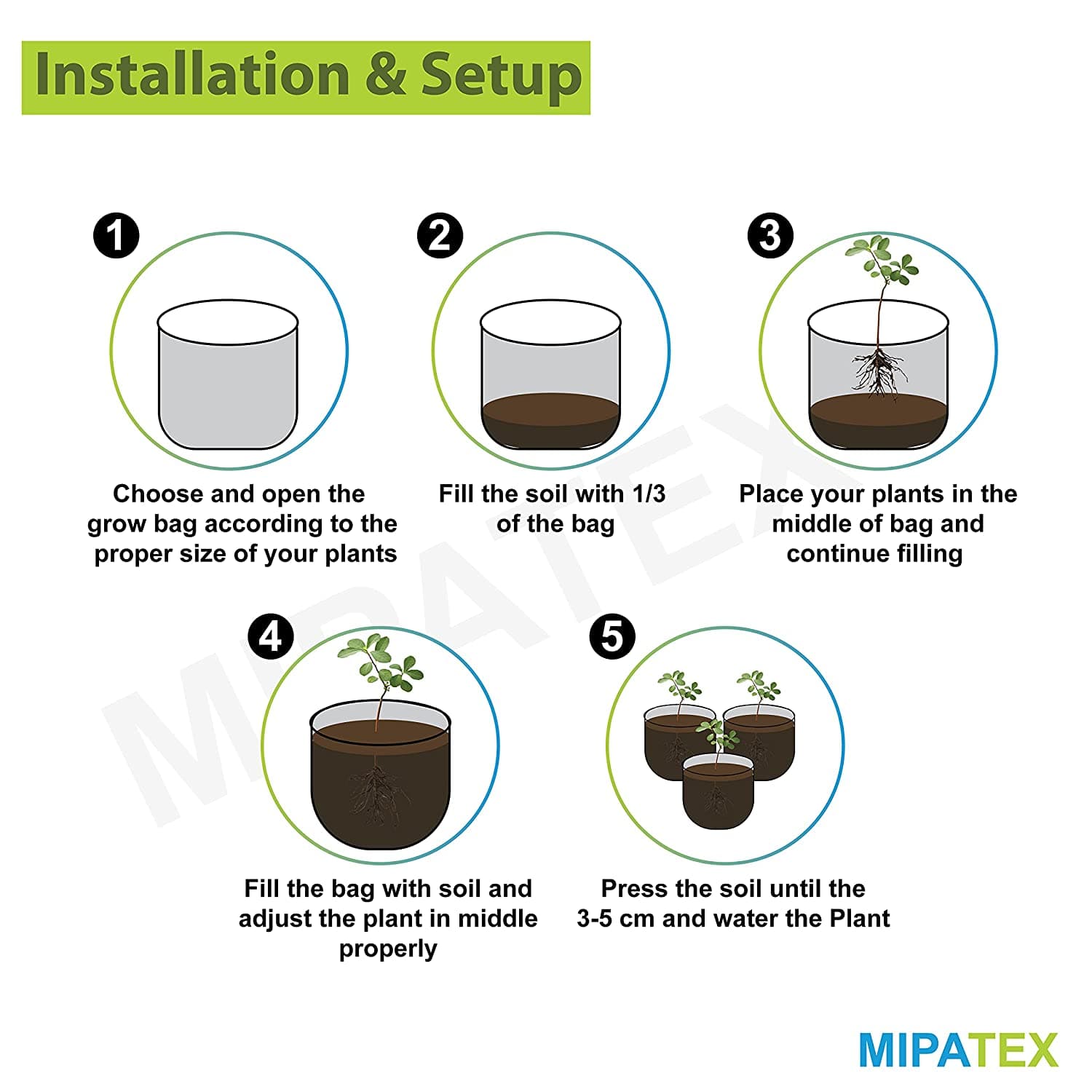 Mipatex Fabric Grow Bags (12x6 Inches)