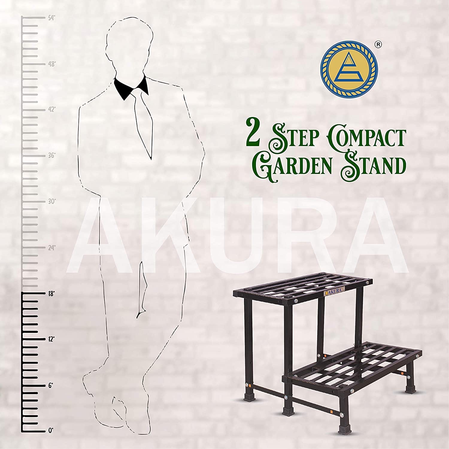 Akura Single Step Compact Metal Gardening Stand