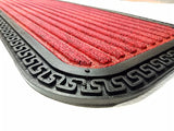 Mats Avenue PP and Rubber Striped Step and Stair Door Mat (25x60 cm), Red