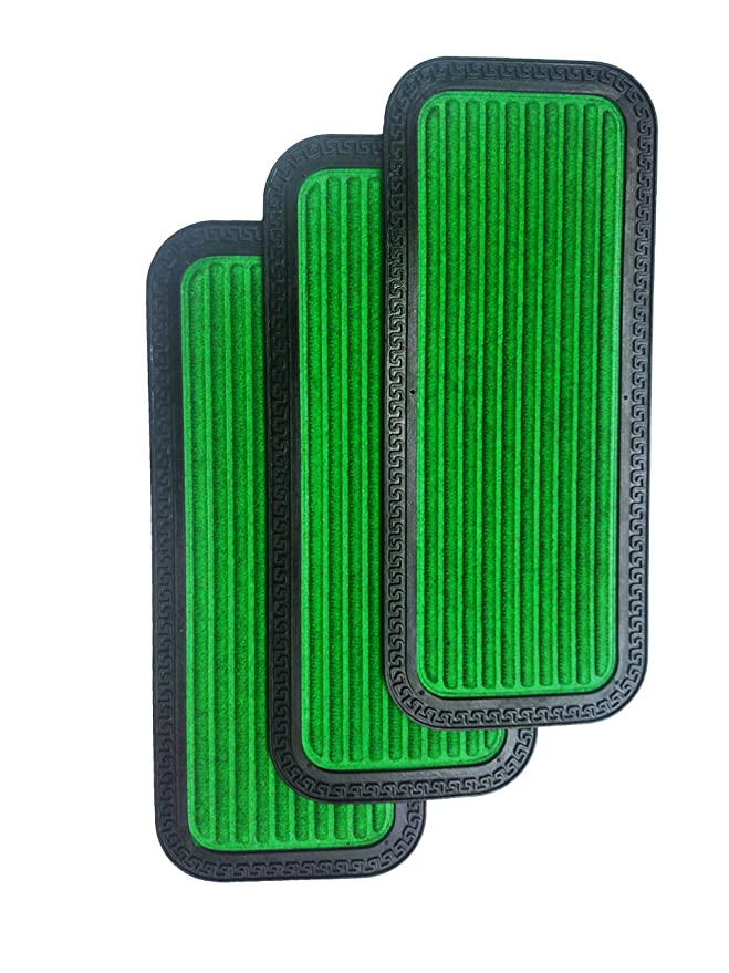 Mats Avenue Step and Stair Anti Skid Multi Purpose, Washable Rubber and Polypropylene Mat (25x60 cm) Set of 3