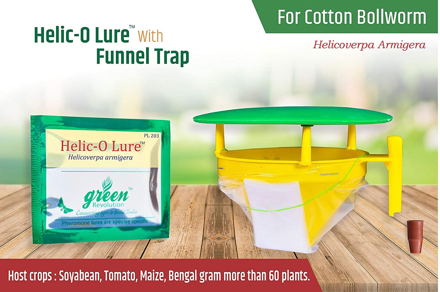 Green Revolution Funnel Trap With Helicoverpa Armigera Pheromone Lure