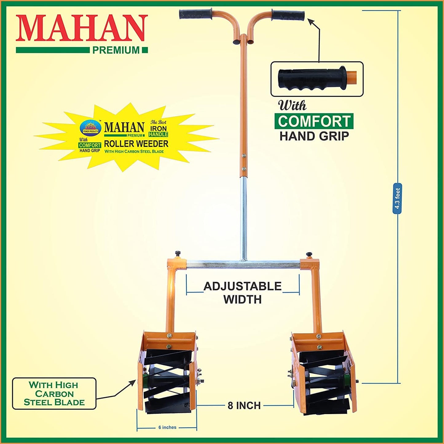 Mahan Double Row Manual Roller Weeder (6 Inches)