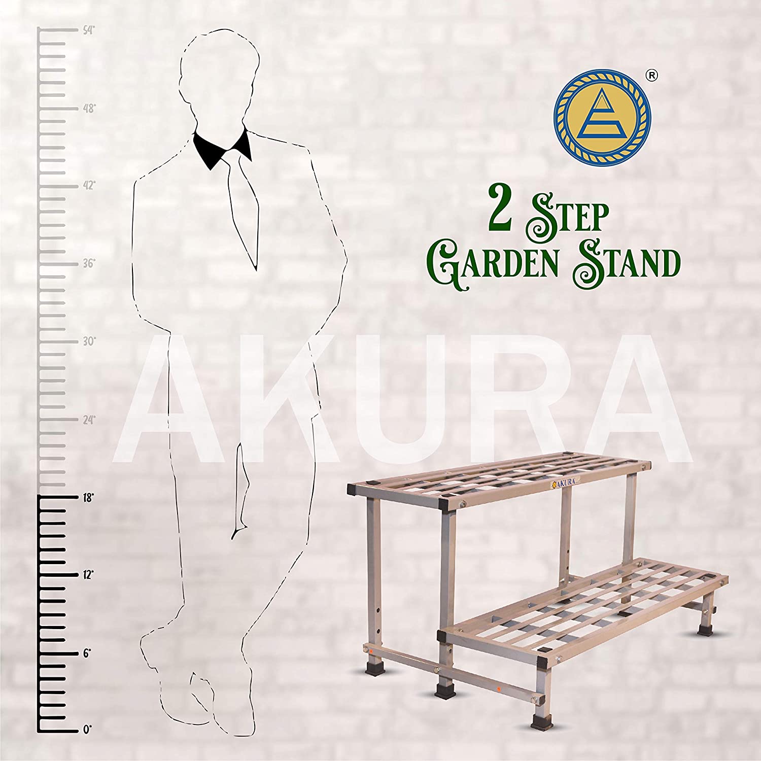 Akura 2-Step Metal Planter Stand