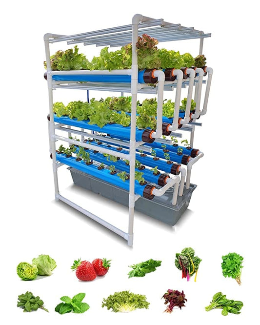 Pindfresh NFT Hydroponic Kit with Grow Ligths (For 120 Leafy Greens)