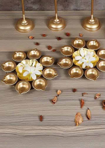 Amaya Decors Urli Diya & Flower Foil - Set of 5 (Detachable)