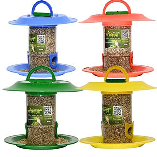 Bird Feeder With Hut (Multiple Colours) - Pack of 4