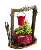 The Weaver's Nest Wood Wishing Well Planter (Red and Brown)