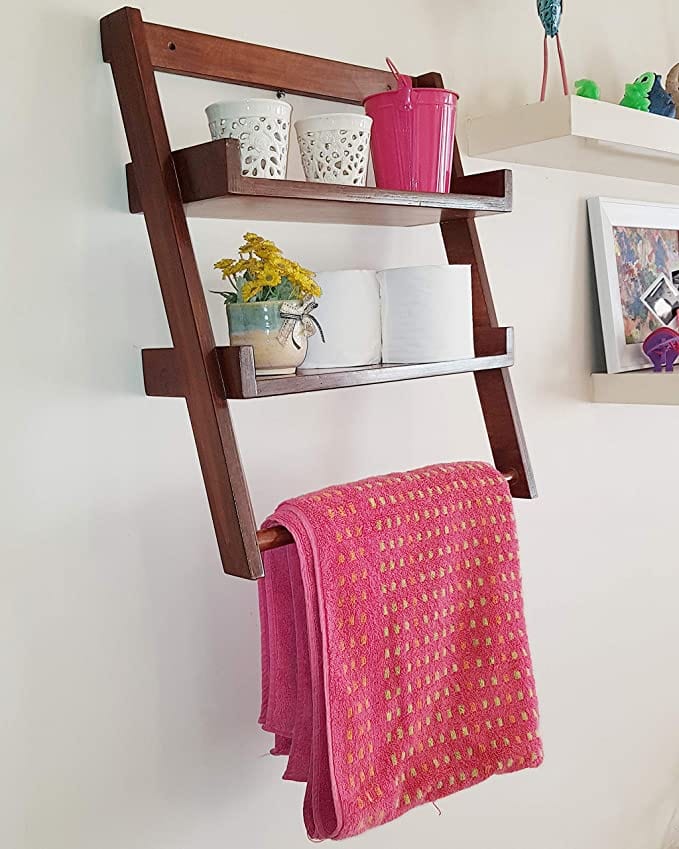Lycka Birch Wood Ladder Display Wall Mounted Shelves