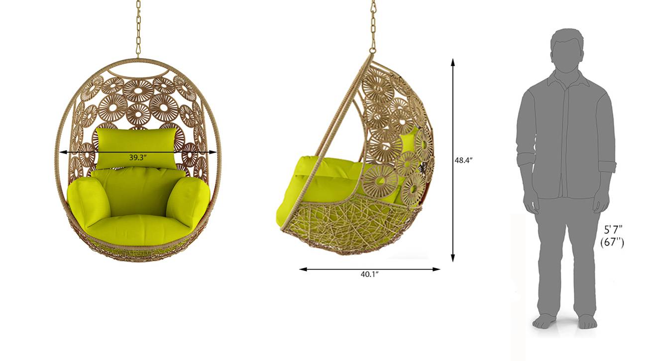 Dreamline Hanging Swing For Balcony & Garden, Single Seater (Without Stand)