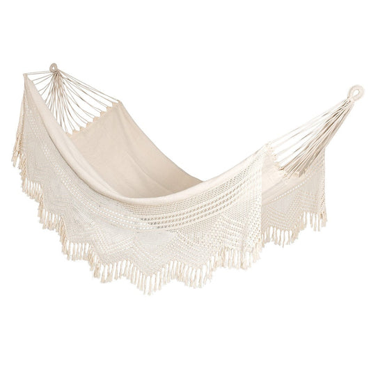 Hangit South American Natural Hammock With Decorative Crochet, Weight Capacity 180 kg- 150W X 396L cm