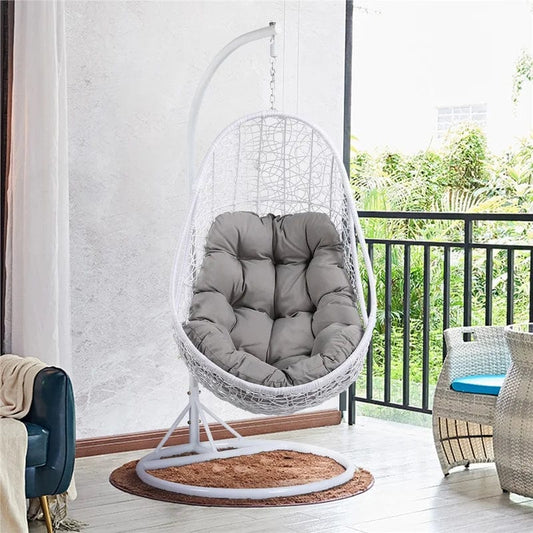 Dreamline Hanging Swing With Stand For Balcony/Garden Swing (White, Single Seater)