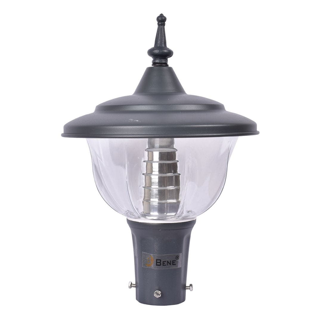 BENE Adam-Style Garden Light 23 Cms - Fitted With 15w Warm White LED (Clear, Grey)
