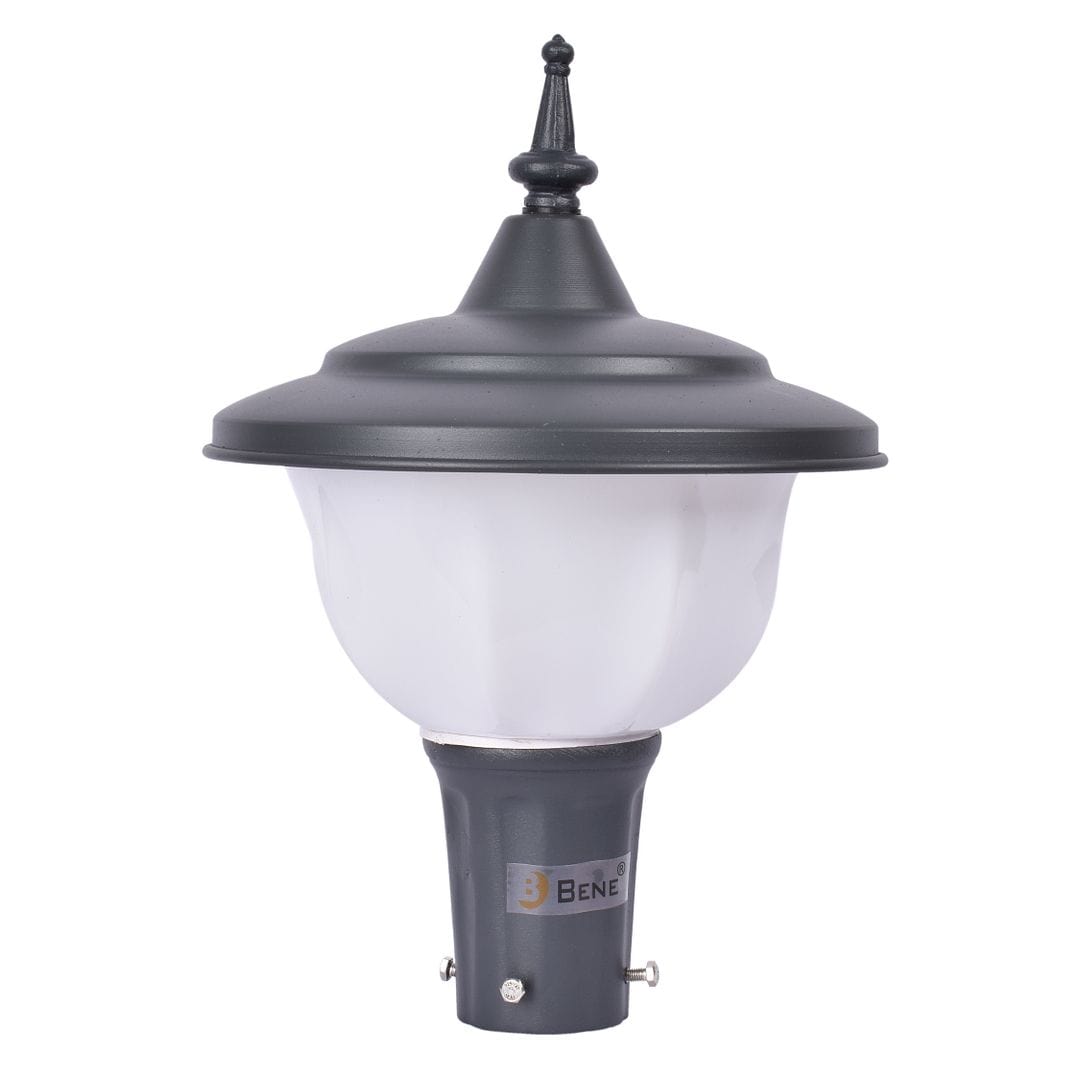 BENE Adam-Style Garden Light 23 Cms - Fitted With 15w Warm White LED (Milky, Grey)