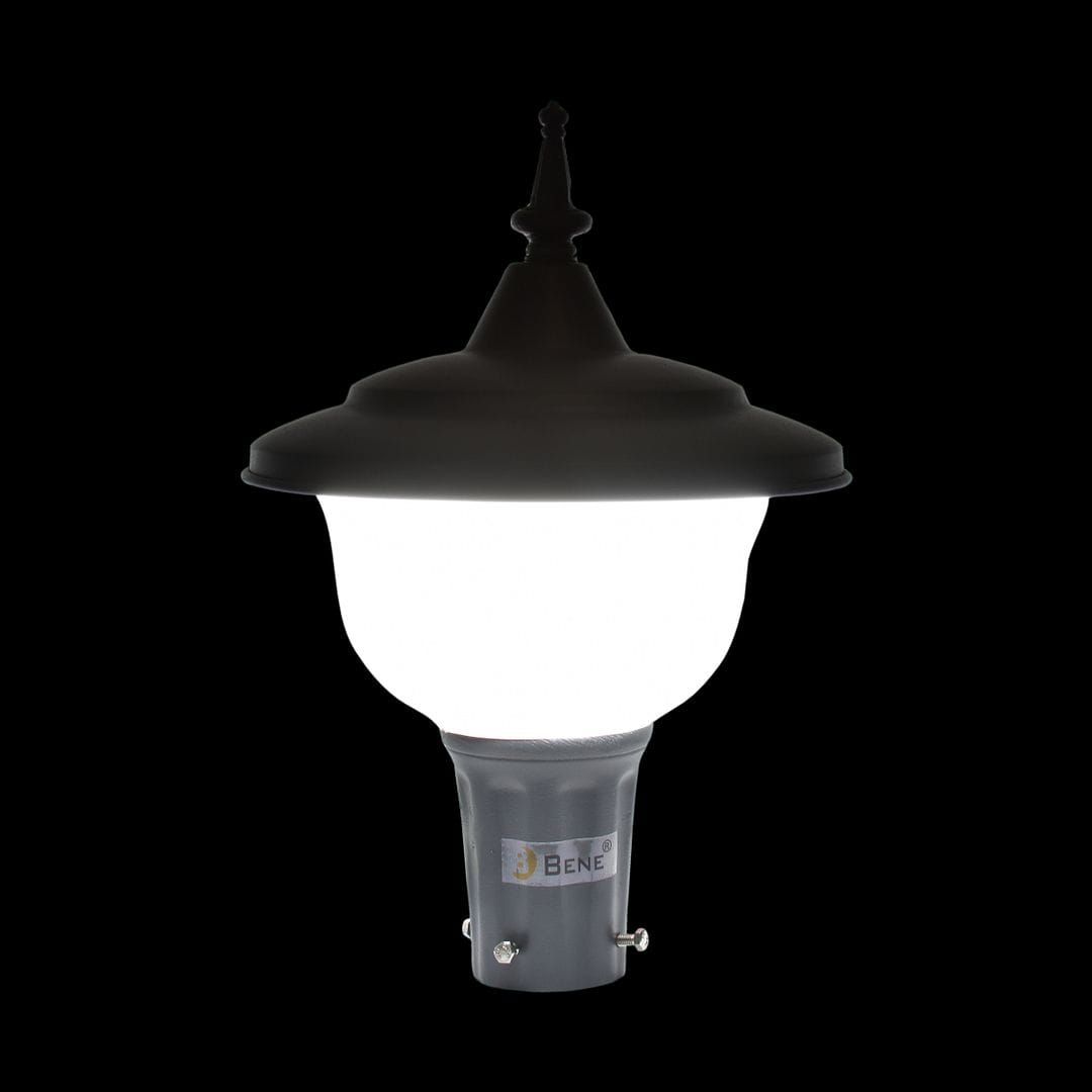 BENE Adam-Style Garden Light 23 Cms - Fitted With 15w White LED (Milky, Grey)