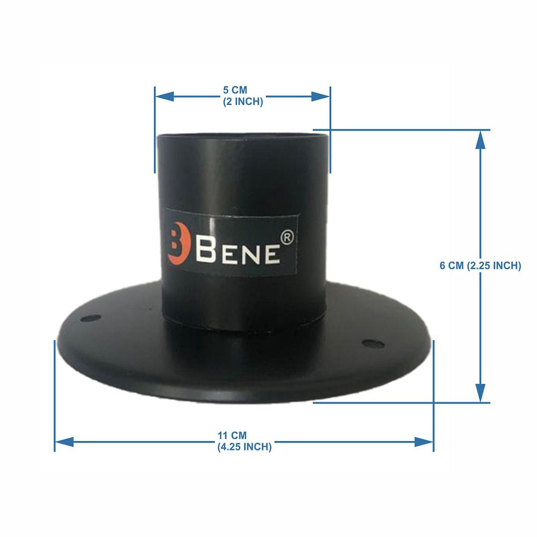 BENE Round Base Stand For Garden Lights SS (11 cms, Black)