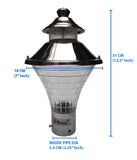 BENE Geruit Outdoor Lamp/Gate Light/Garden Light (Steel, 18 Cms)