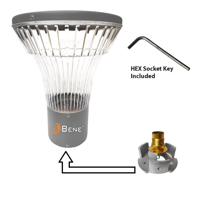 BENE Koel Gate Light/Garden Light/Outdoor Lamp 19 Cms (Clear, Grey)