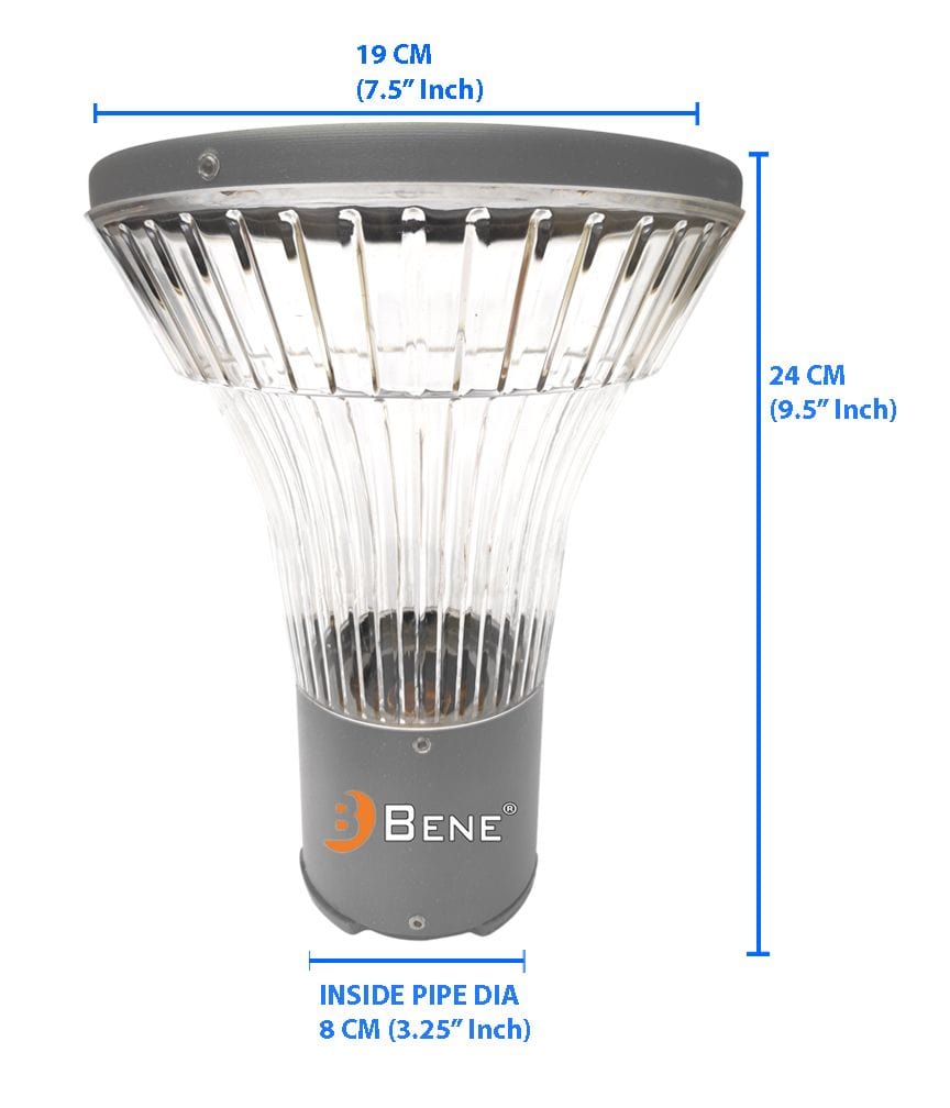 BENE Koel Gate Light/Garden Light/Outdoor Lamp 19 Cms (Clear, Grey)