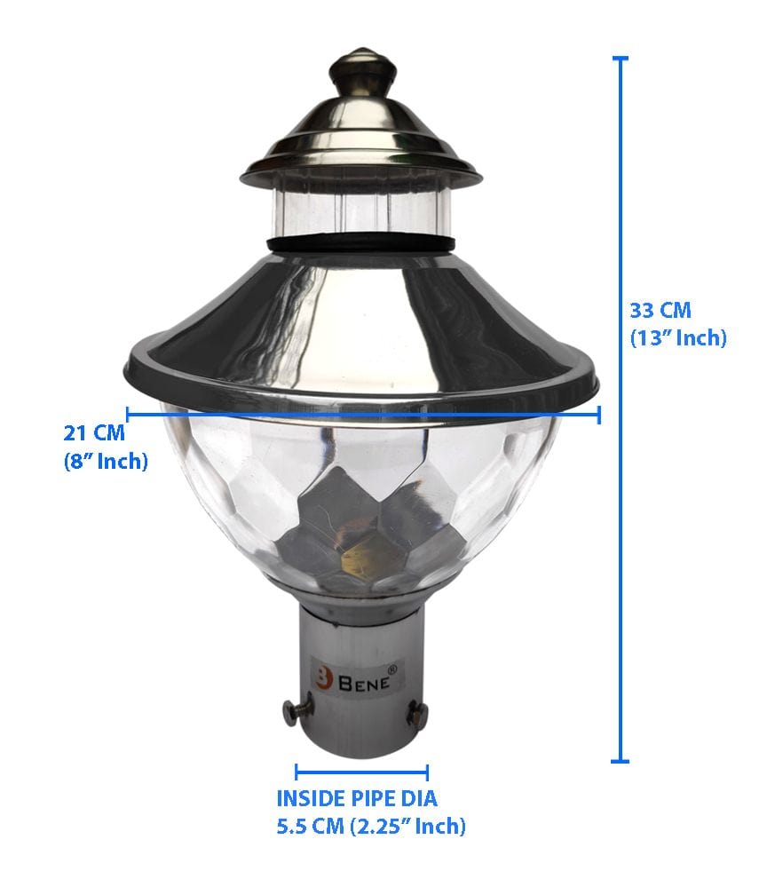 BENE Lavish Gate Light/Garden Light/Outdoor Lamp 21 Cms (Steel)