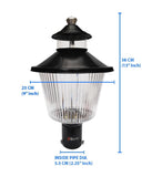 BENE Reed Gate Light/Garden Light/Outdoor Lamp (Black, 23 Cms)