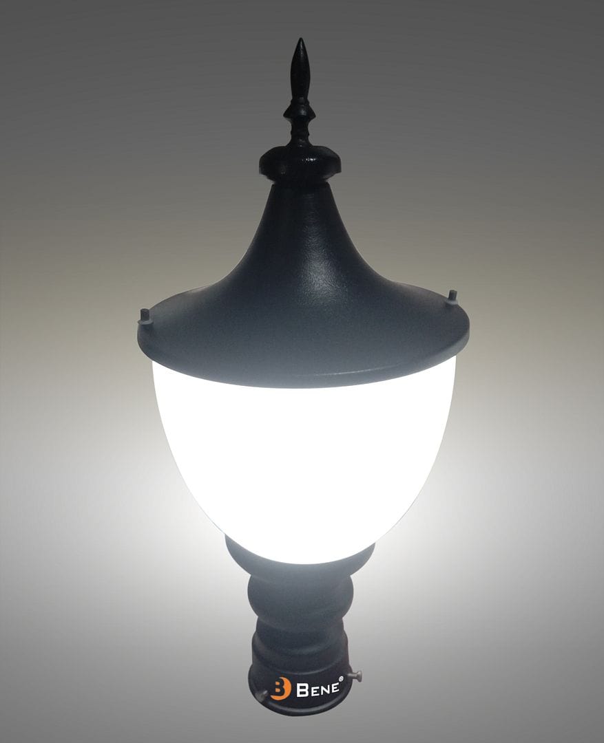 BENE Tzar Garden Light 16 Cms Fitted with 9w White LED (Black)